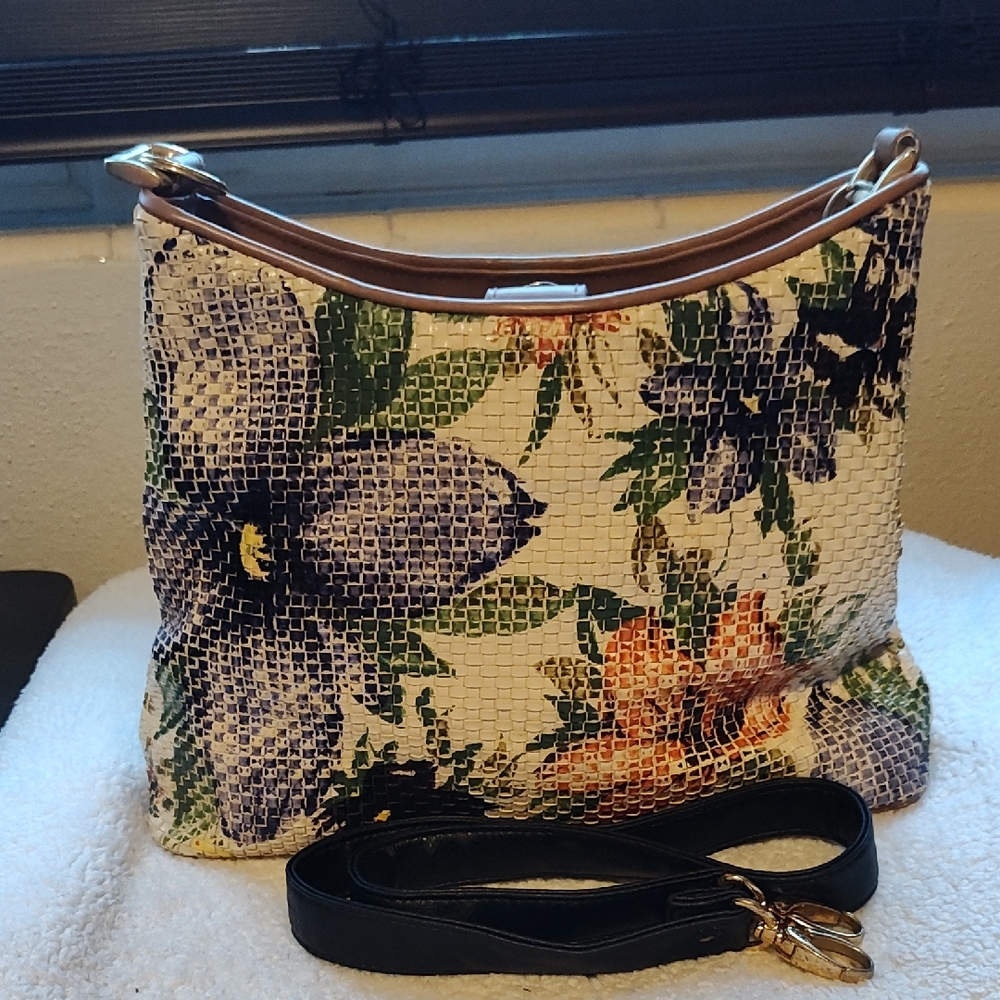Floral Women's Bag with Black Strap